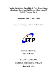 Image of Analisa Kebutuhan Daya Listrik pada Beban Lampu di Gedung IRJA (Instalasi Rawat Jalan) Lantai 3 RSUD Pasaman Barat