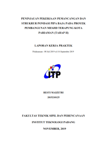 Image of Peninjuan Pekerjaan Pemancangan dan Struktur Pondasi Pipa Baja pada Proyek Pembangunan Mesjid Terapung Kota Pariaman (Tahap II)