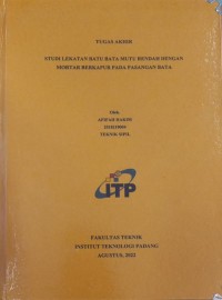 Image of Studi Lekatan Batu Bata Mutu Rendah Dengan Mortar Berkapur Pada Pasangan Bata