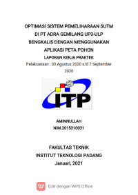 Image of Optimasi Sistem Pemeliharaan SUTM di PT Adra Gemilang UP3 -ULP Bengkalis dengan Menggunakan Aplikasi Peta Pohon