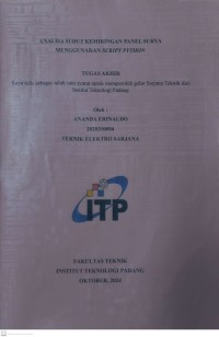 Image of Analisa sudut Kemiringan Panel Surya Menggunakan Script Python
