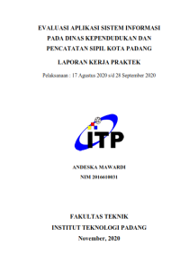 Image of Evaluasi Aplikasi Sistem Informasi pada Dinas Kependudukan dan Pencatatan Sipil Kota Padang