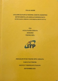 Image of Analisa Kapasitas Seismik Gedung Eksisting Beton Bertulang Dengan Dinding Bata