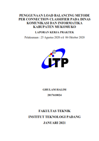 Image of Penggunaan Load Balancing Metode Per Connection Classifier pada Dinas Komunikasi dan Informatika Kabupaten Mukomuko