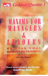 Image of Maxims For Managers & Leaders