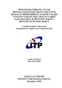 Image of Pengukuran Bidang Tanah Menggunakan GNSS CHCNAV i50 untuk Kegiatan Redistribusi Tanah di Nagari Tanjung Gadang Kecamatan Lareh Sago halaban, Kabupaten 50 Kota Provinsi Sumatera Barat