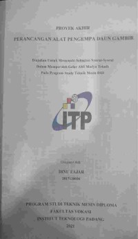 Image of Perancangan alat pengempa daun Gambir