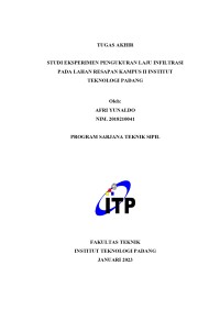 Image of Studi Eksperimen Pengukuran Laju Infiltrasi Pada Lahan Resapan Kampus II Institut Teknologi Padang