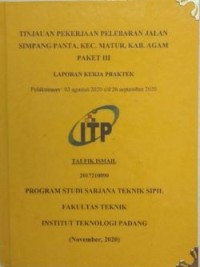 Image of Tinjauan Pekerjaan Pelebaran  Jalan Simpang Panta, Kec. Matur, Kab. Agam Paket III