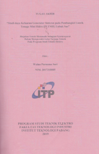 Image of Studi Daya Keluaran Generator Sinkron pada Pembangkit Listrik Tenaga Mini Hidro (PLTMH) Lubuk Sao