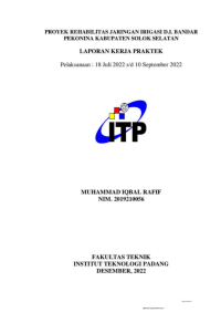 Image of Proyek Rehabilitas Jaringan Irigasi D.I Bandar Pekonina Kabupaten Solok Selatan