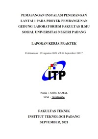 Image of Pemasangan Instalasi Penerangan Lantai 1 pada Proyek Pembangunan Gedung Laboratorium Fakultas Ilmu Sosial Universitas Negeri Padang