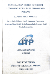 Image of PERANCANGAN SISTEM INFORMASI LOWONGAN PEKERJAAN PADA DISKOMINFO PADANG