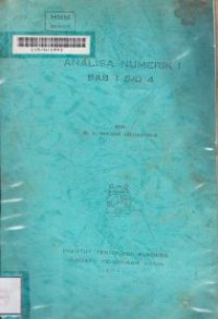 Image of Analisa numerik I