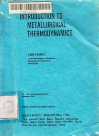 Image of Introduction To Matallurgical Thermodynamics