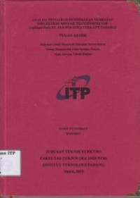 Image of Analisa Pengaruh Pembebanan Terhadap Dielektrik Minyak Transformator (Aplikasi pada PT. PLN P3B Sumatera UPT Padang