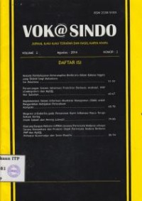 Image of VOK@SINDO Jurnal Ilmu- Ilmu Terapan dan Hasil Karya Nyata Vol. 2 No. 2