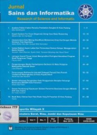 Image of Jurnal Sains dan Informatika Vol. 1 No. 1 Mei 2015