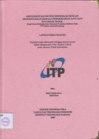 Image of Implementasi Sistem Informasi Dengan Menggunakan Bahasa Pemrograman Java dan Database MySQL