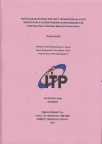 Image of Sistem Pakar Diagnosa Penyakit Tanaman Kelapa Sawit Menggunakan Metode Teorema Bayes Berbasis Web (Studi kasus: dinas perkebunan kabupaten pasaman barat)