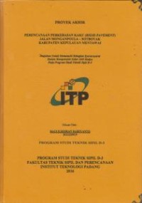 Image of Perencanaan Perkerasan Kaku (Rigid Pavement) Jalan Monganpoula-Sotboyak Kabupaten Kepulauan Mentawai