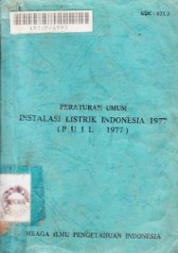 Image of Peraturan Umum Instalasi Listrik Indonesia 1977( Puil 1977)