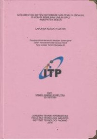 Image of Implementasi Sistem Informasi Data Pemilih (SIDALIH) di Komisi Pemilihan Umum (KPU) Kabupaten Solok