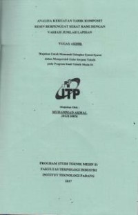 Image of Analisa Kekuatan Tarik Komposit Resin Berpebguat Serat Rami dengan Variasi Jumlah Lapisan