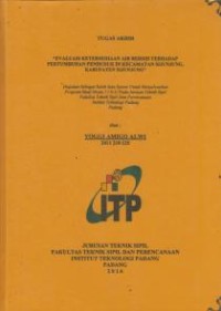 Image of Evaluasi Ketersediaan Air Bersih Terhadap Pertumbuhan Penduduk di Kecamatan Sijunjung, Kabupaten Sijunjung
