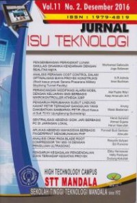 Image of Jurnal Isu Teknologi STT Mandala Vol. 11, No. 1, Juli 2016