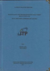 Image of Maintenance And Troubleshooting pada Turbin RLH 19 212-ET-15 D di PT. Pertamina (Persero) RU II Dumai