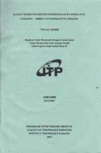 Image of Kajian Efisiensi Sistem Pendinginan Evaporative Cooling - Direct Evaporative Cooling