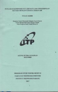 Image of Pengaruh Komposisi Fly Ash dan Lama Pengeringan Batako dengan Uji Daya Serap Air