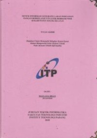 Image of Sistem Informasi Geografis Lahan Pertanian Pangan Berkelanjutan (LP2B) Berbasis Web di Kabupaten Solok Selatan