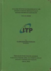 Image of Analisis Potensi Daerah Resapan Air di Kota Padang Menggunakan Sistem Informasi Geografis