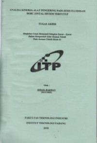 Image of Analisa Kinerja Alat Pengering Padi Jenis Fluidasi Horizontal Sistem Tertutup