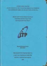 Image of Analisa Efektivitas Heat Exchanger Sebagai Alat Pendingin Pada Kompresor Pabrik Aqua Solok PT. Tirta Investama