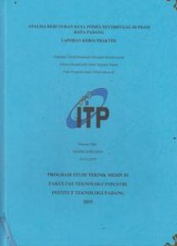 Image of Analisa Kebutuhan Daya Pompa Sentrifugal di PDAM Kota Padang