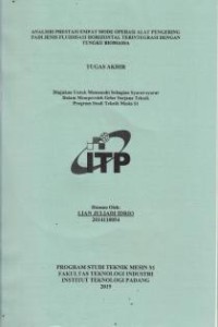 Image of Analisis Prestasi Empat Mode Operasi Alat Pengering Padi Jenis Fluidisasi Horizontal Terintegrasi Dengan Tungku Biomassa