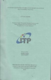 Image of Analisis Ekonomis Pembuatan Mesin Pengupas Dan Pemipil Jagung