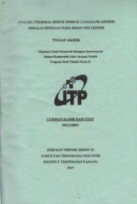 Image of Analisa Thermal Shock Serbuk Cangkang Kemiri Sebagai Penguat Pada Resin Polyester