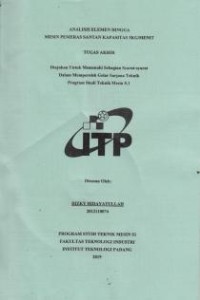 Image of Analisis Elemen Hingga Mesin Pemeras Santan kapasitas 3kg/Menit