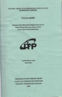 Image of Analisa Kekuatan Impak Baja Pegas Hasil Hardening Temper