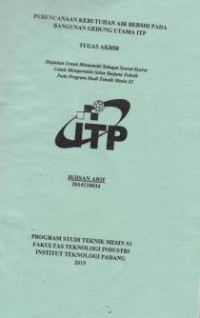 Image of Perencanaan Kebutuhan Air Bersih Pada Bangunan Gedung Utama ITP